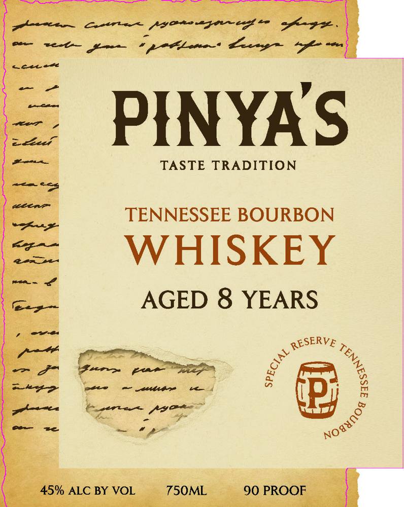 Label for Pinya's, bourbon, filed by Old Glory Distilling Company