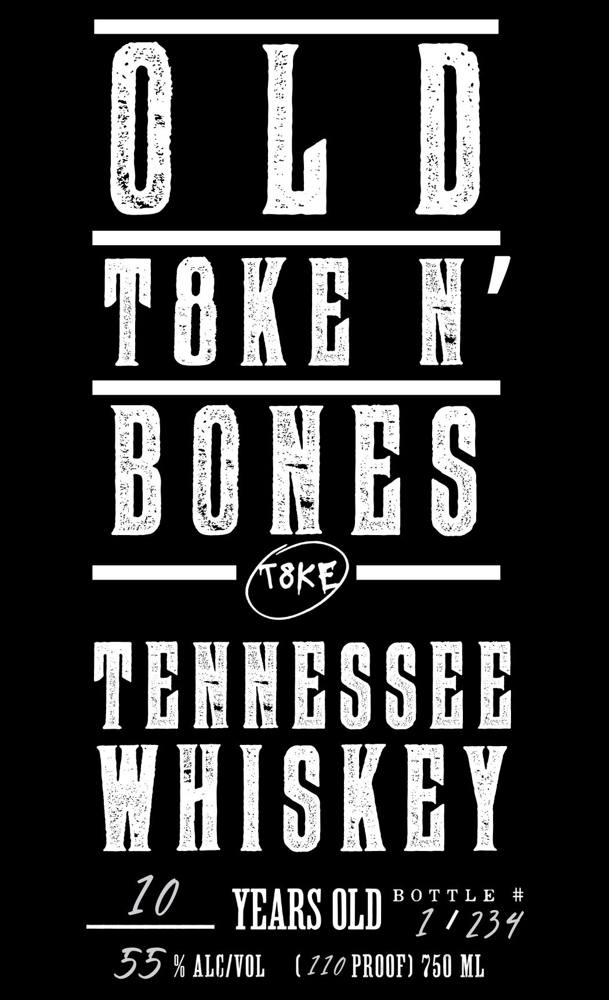 Label for Old T8ken' Bones, whiskey, filed by 8th Day Distillery