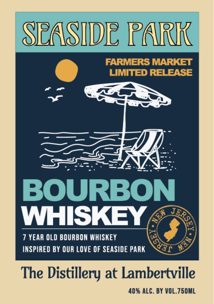 Label for Seaside Park Bourbon, bourbon, filed by The Distillery at Lambertville