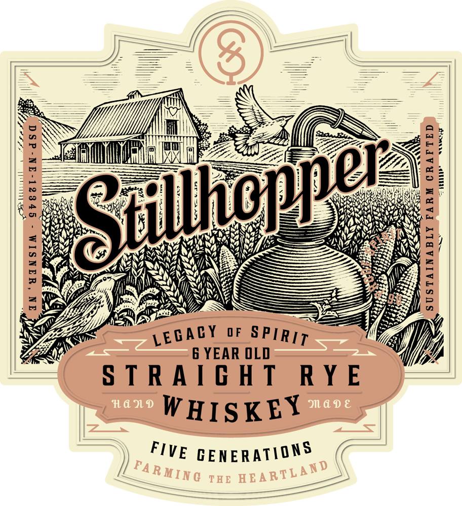Label for Stillhopper, straight rye, filed by Cattle & Cask