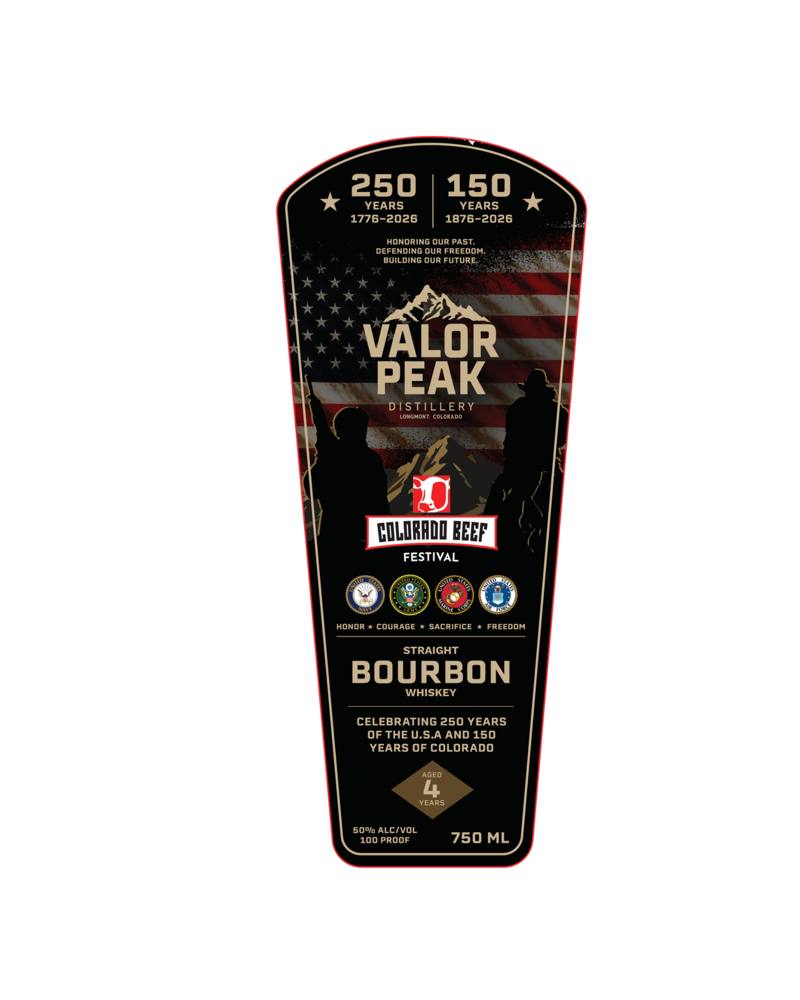 Label for Valor Peak Distillery, straight bourbon, filed by Valor Peak Distillery