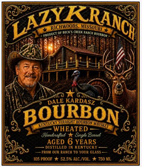 Label for Lazy K Ranch, straight bourbon, filed by The Bardstown Bourbon Company