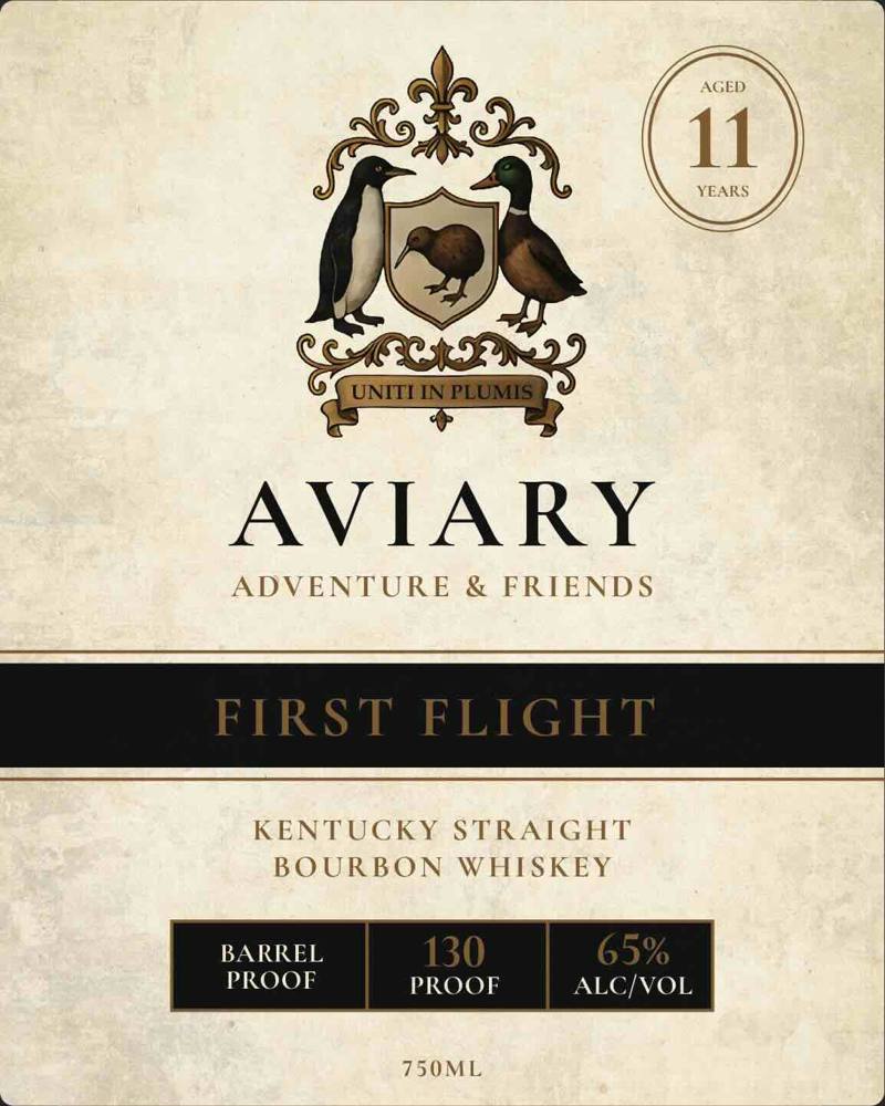 Label for Whiskey Thief Distilling Co., Aviary, straight bourbon, filed by Whiskey Thief Distilling Company